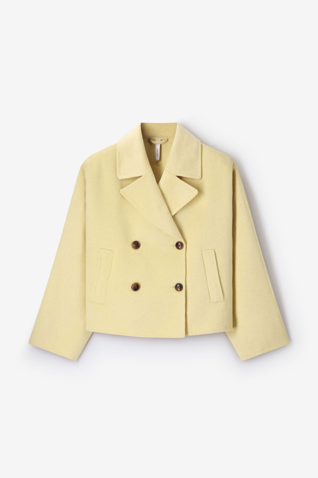 Caban en laine - jaune clair