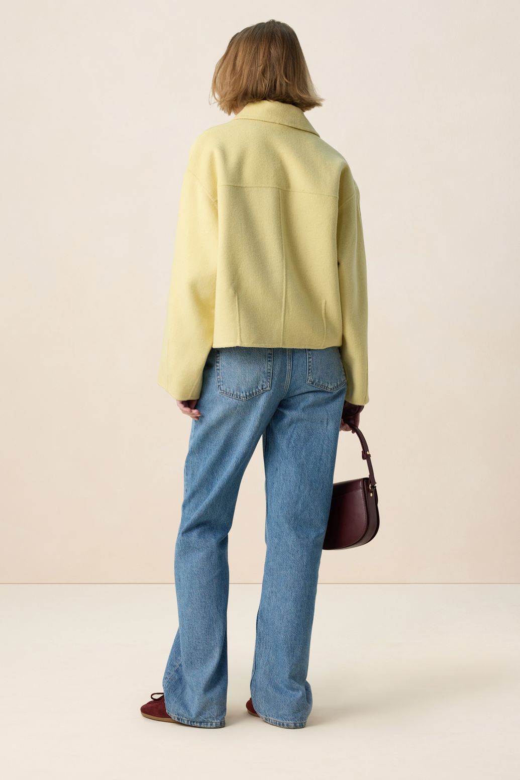 Caban en laine - jaune clair