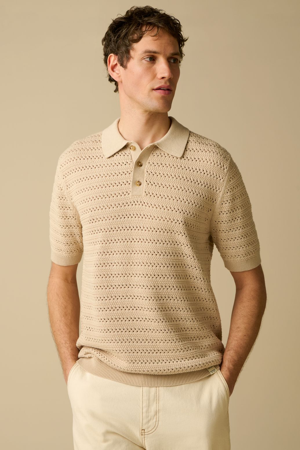 Strick-Polo - beige