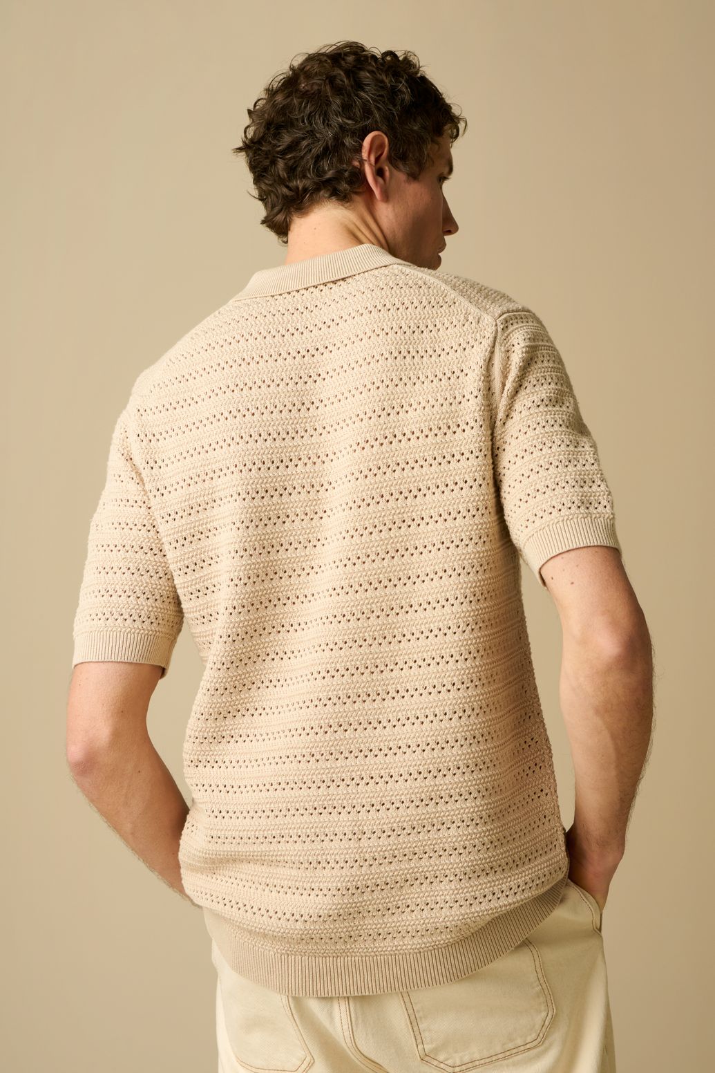 Polo tricoté - beige