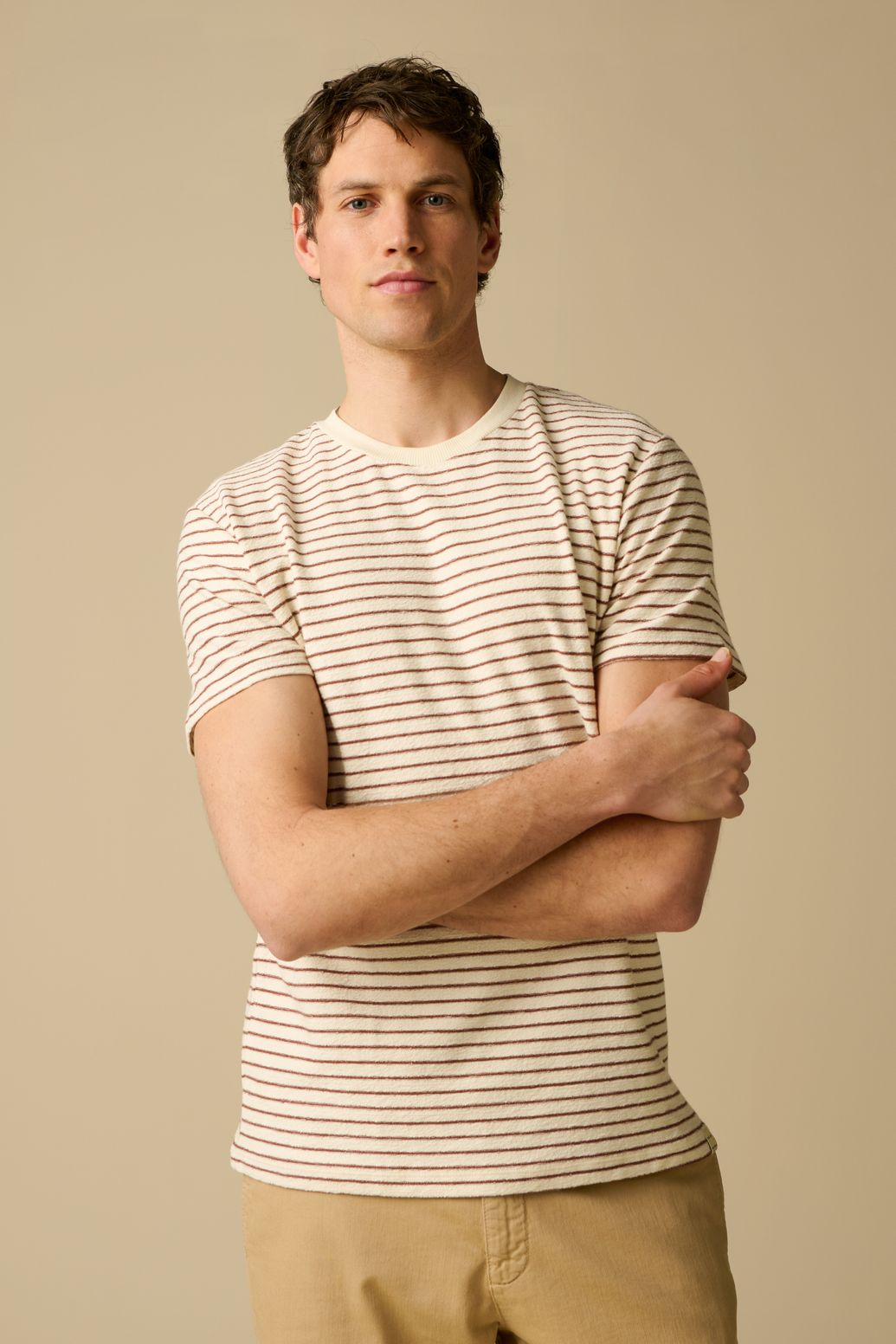 Donkerbruin gestreept t-shirt
