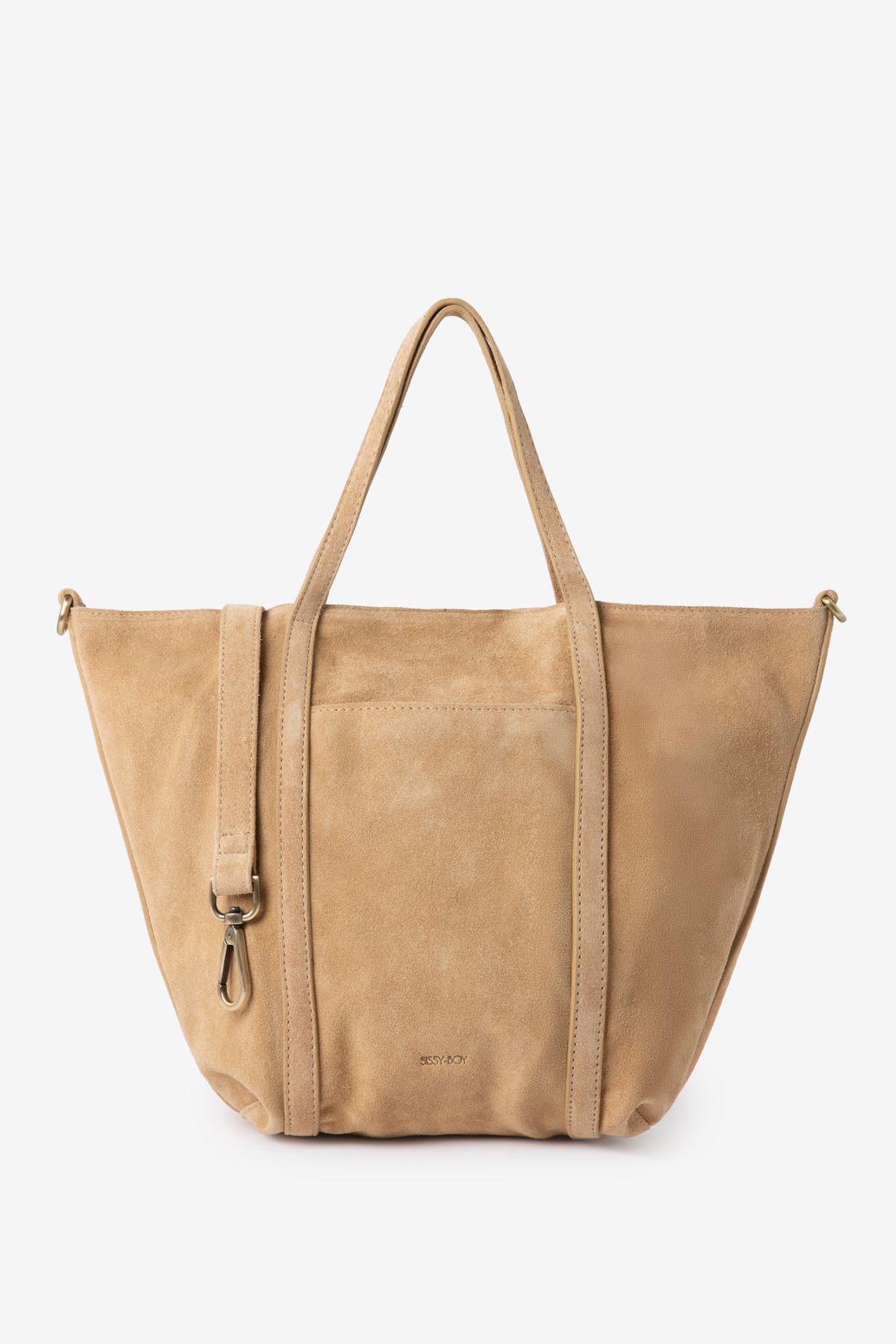 Veloursleder-Tasche - beige