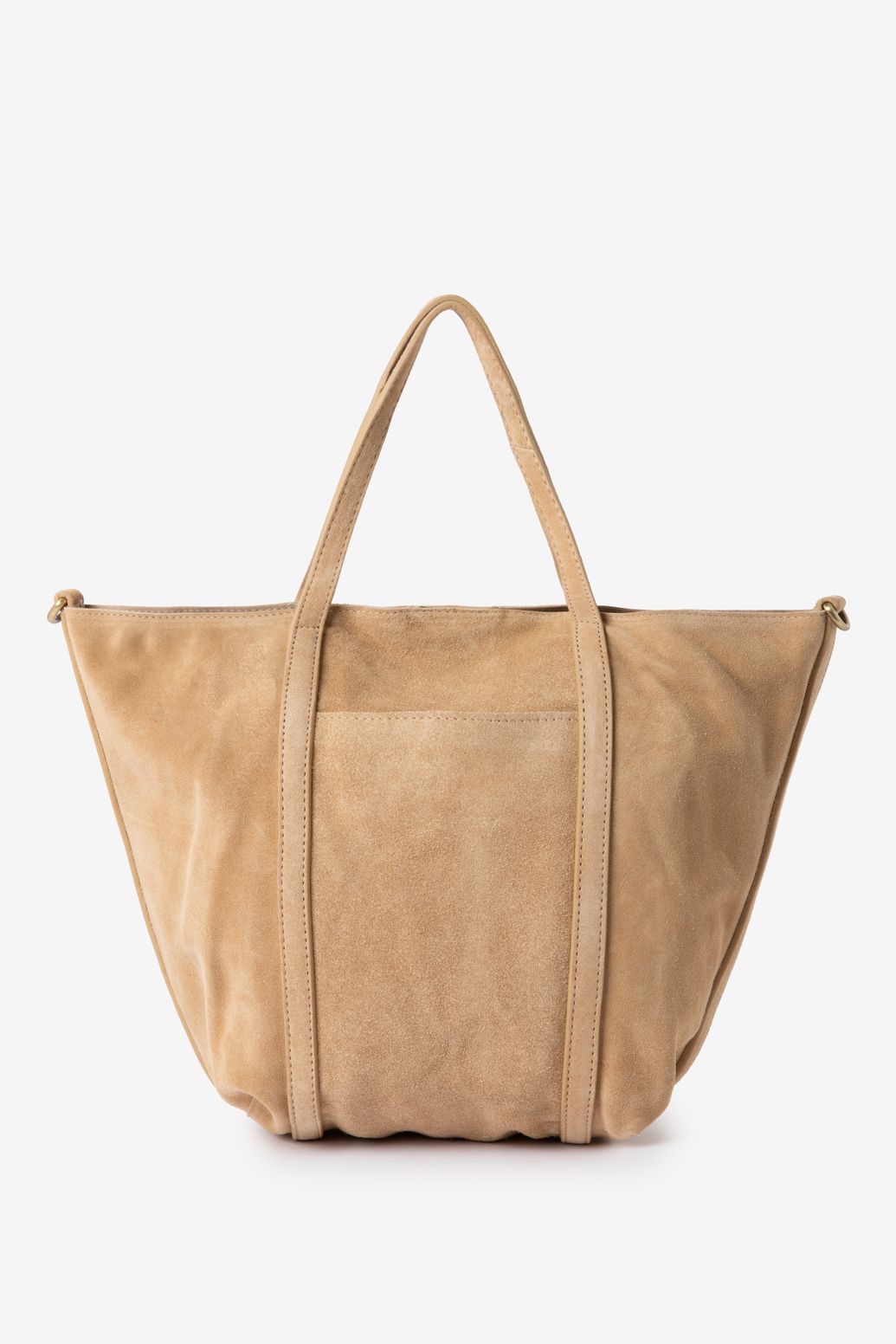 Veloursleder-Tasche - beige