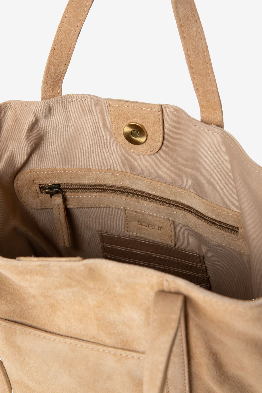 Veloursleder-Tasche - beige