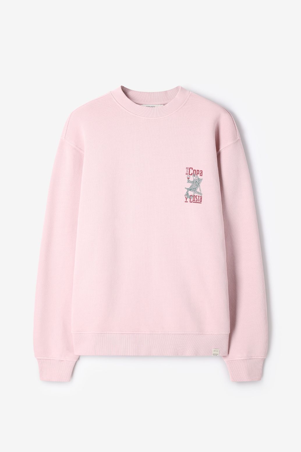 Lichtroze sweater met artwork