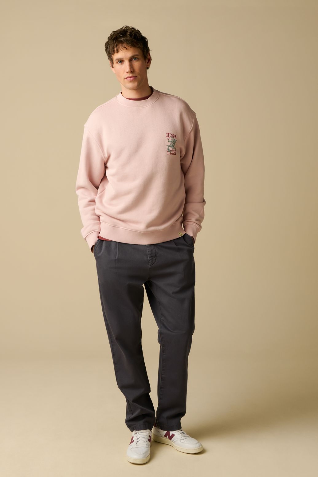 Sweater mit Artwork-Print - hellrosa