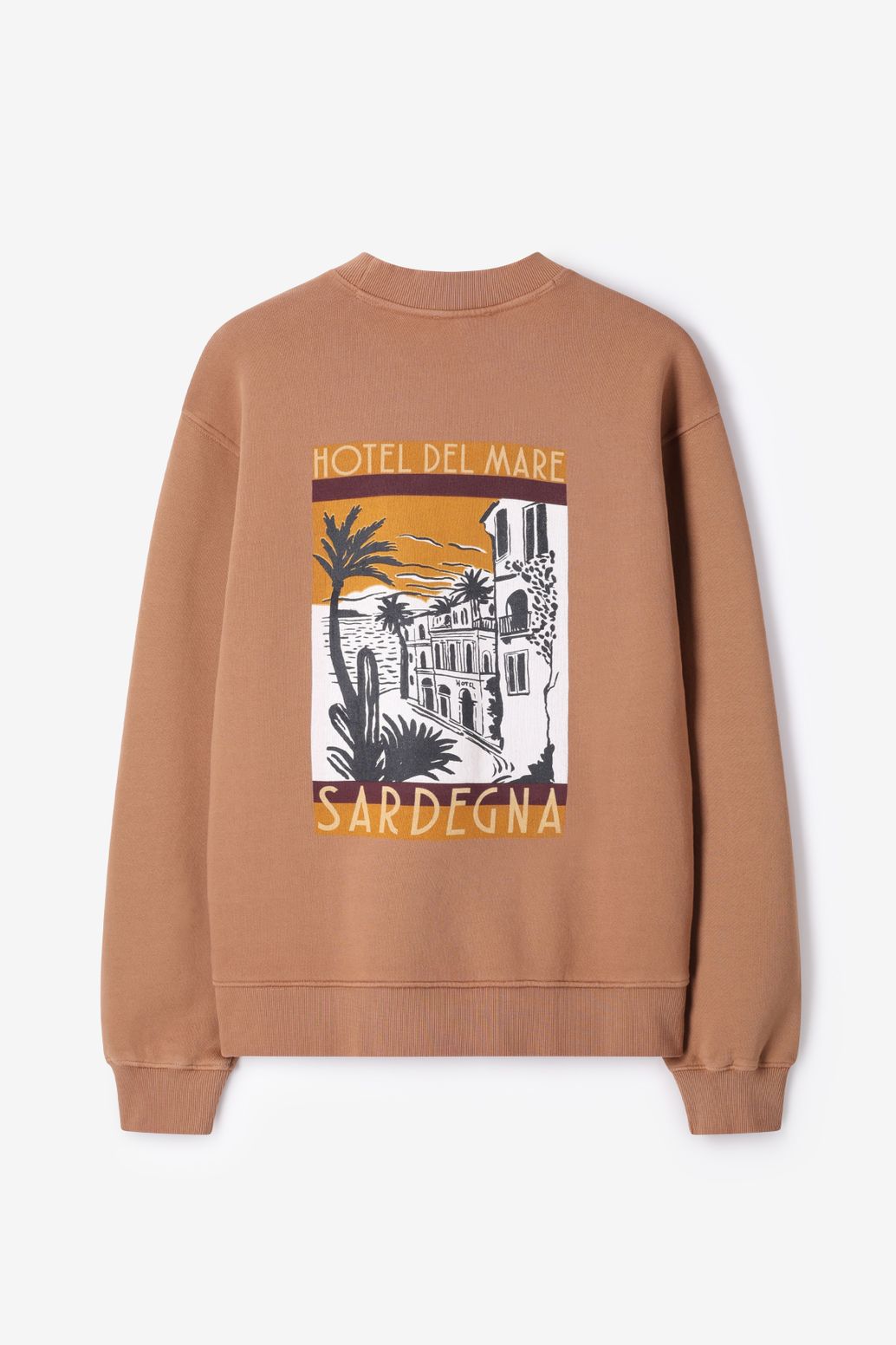 Sweater mit Artwork-Print - braun