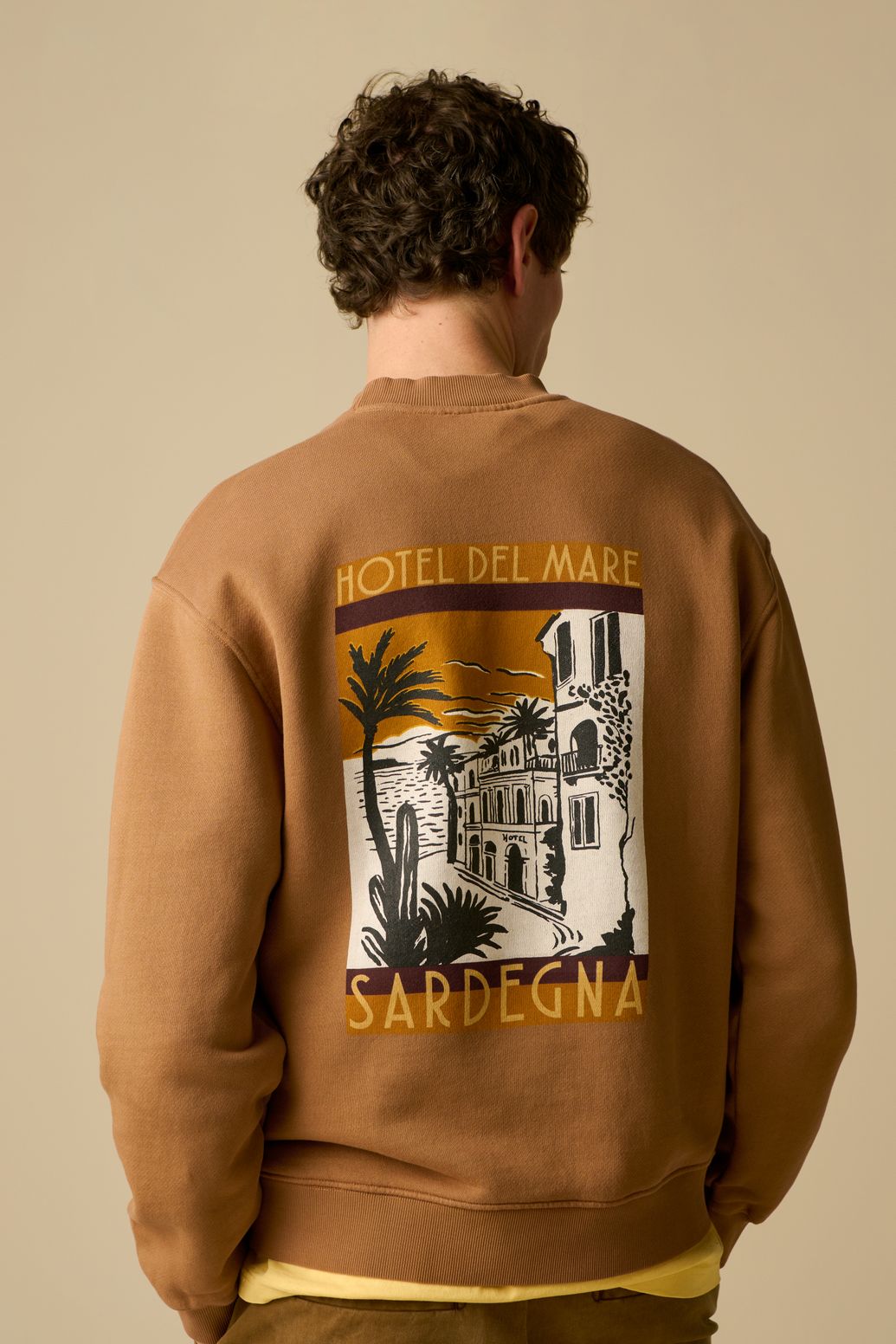 Sweater mit Artwork-Print - braun