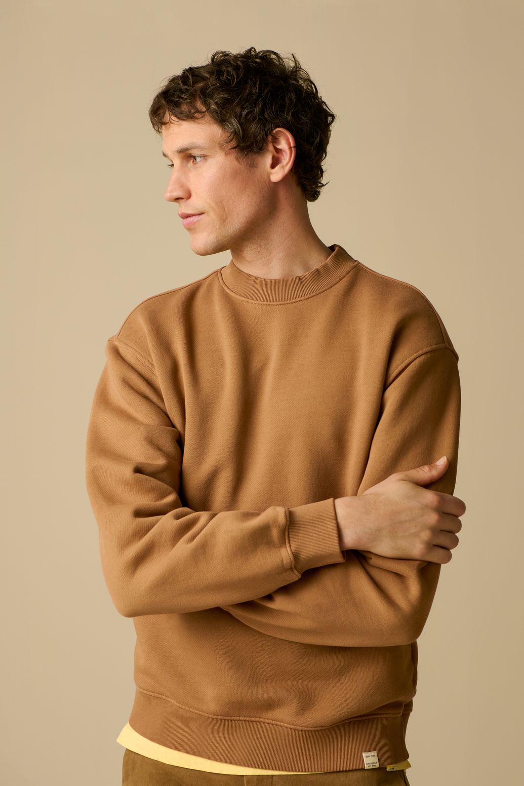 Sweater mit Artwork-Print - braun