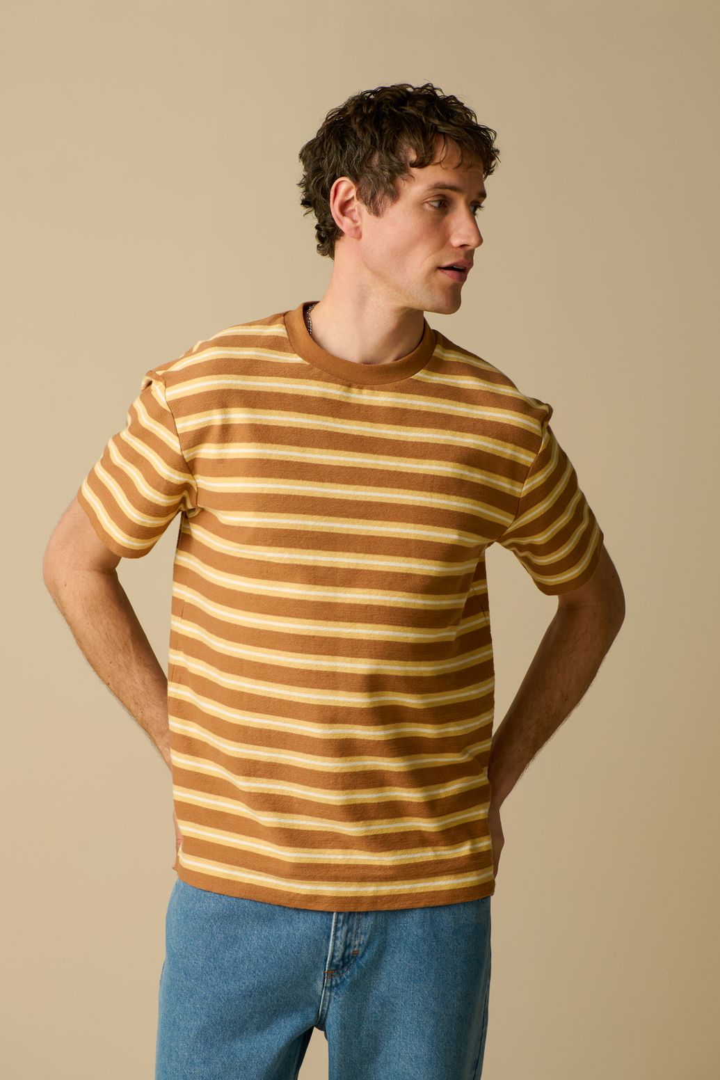 Gestreiftes T-Shirt - braun