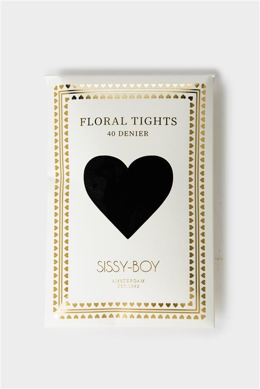 Strumpfhose mit Spitzenmuster - schwarz