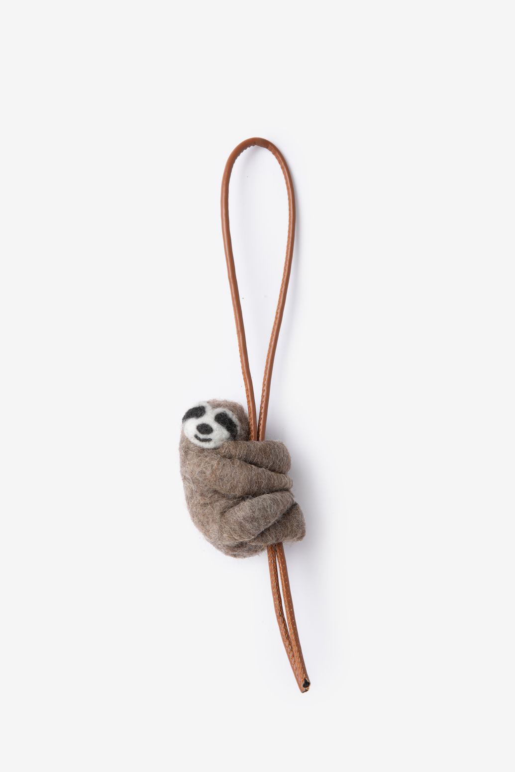 Grijze vilten luiaard bag charm