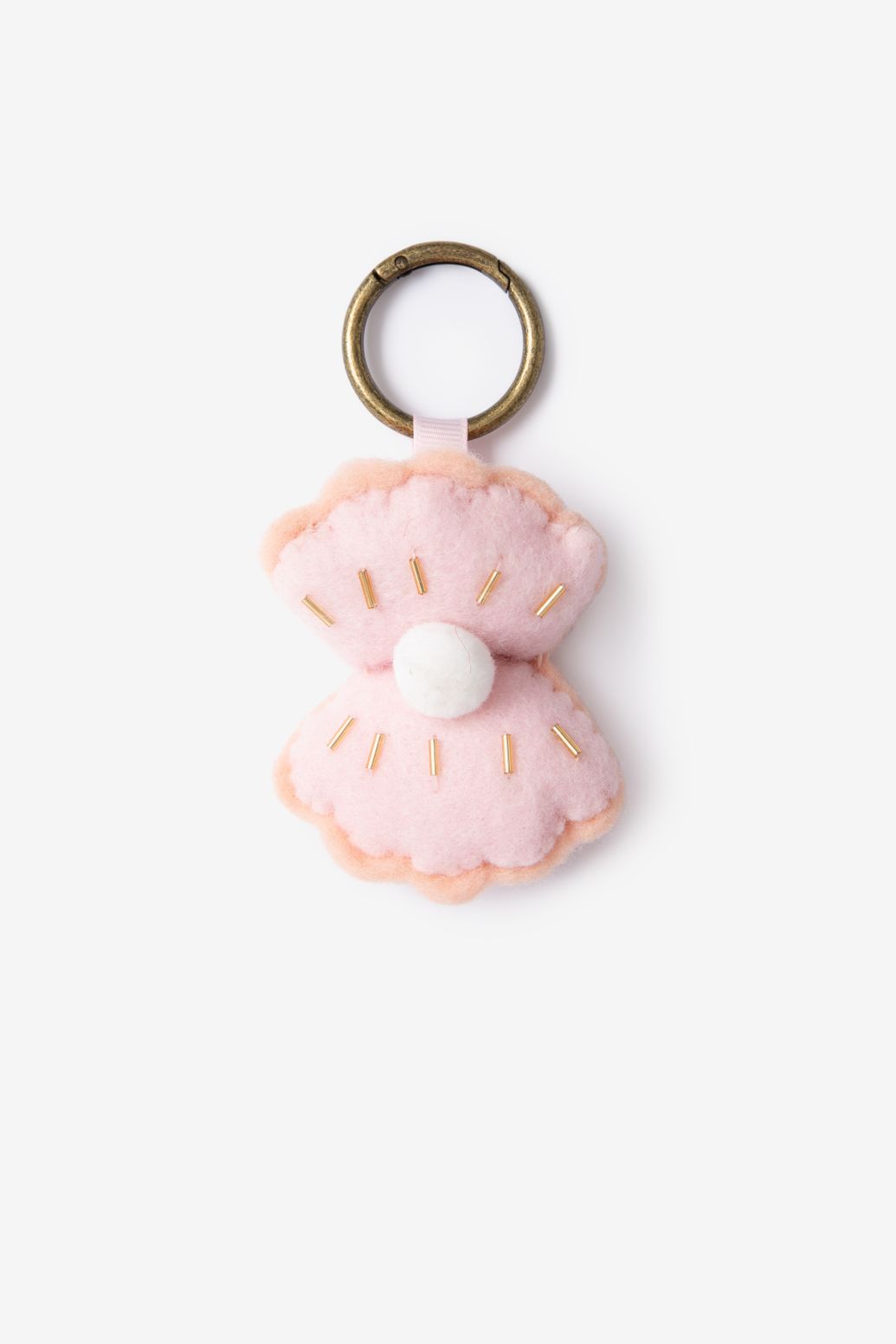 Roze vilten oester bag charm