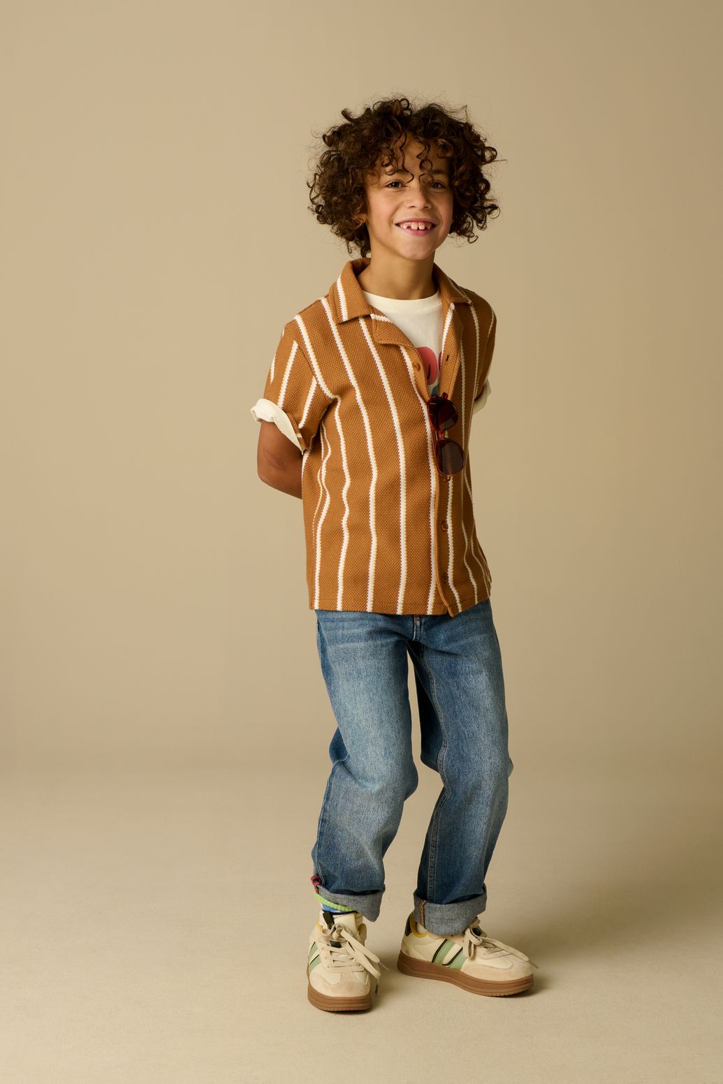 Chemise rayée - marron