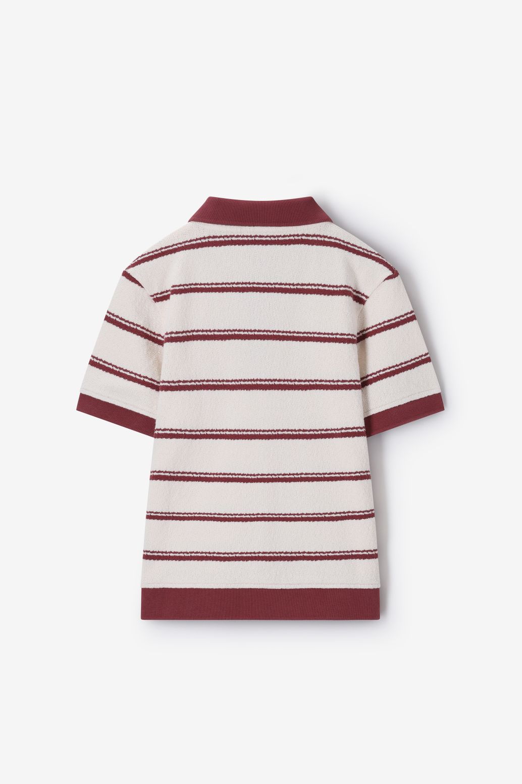 Polo tricoté à rayures - rouge foncé