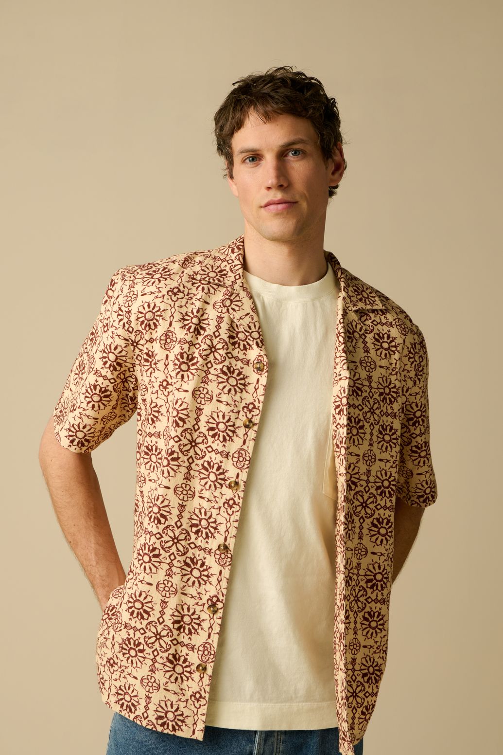 Chemise avec imprimé - beige