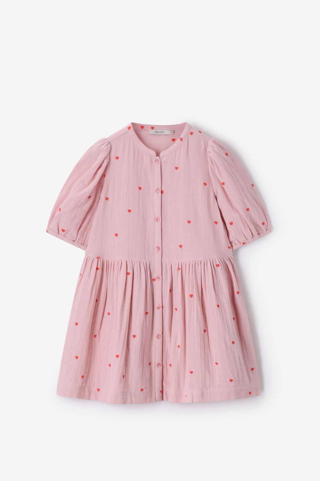 Roze jurk met hartjes embroidery