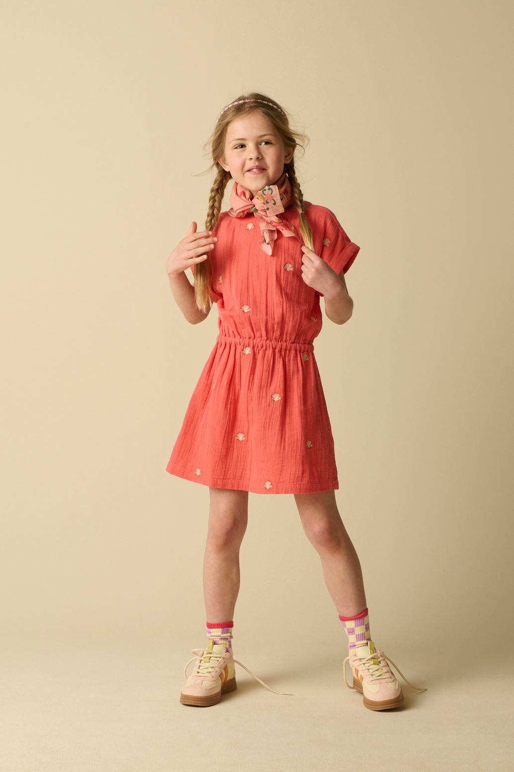 Robe avec broderies - orange