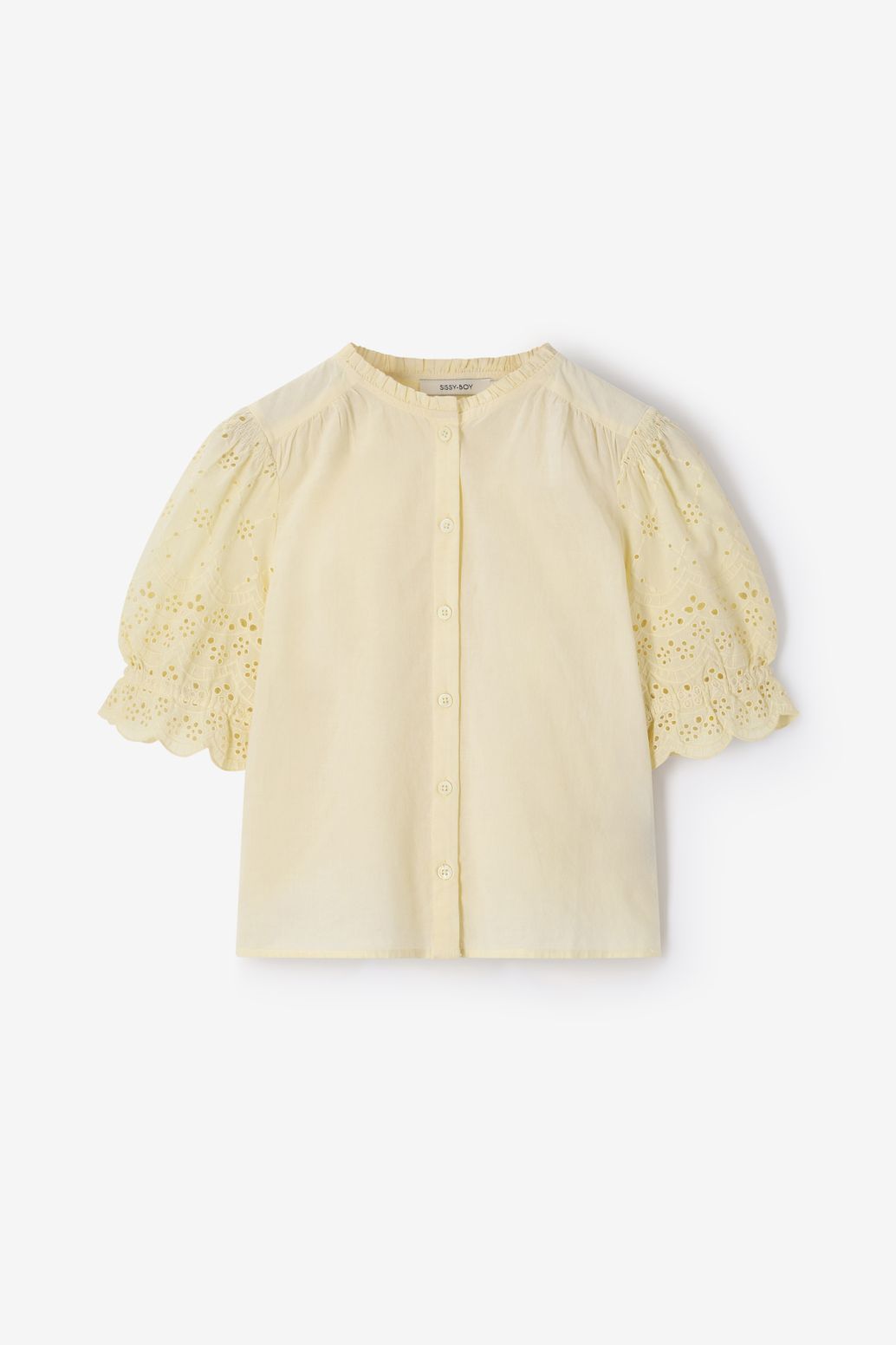 Blouse avec broderie - jaune clair