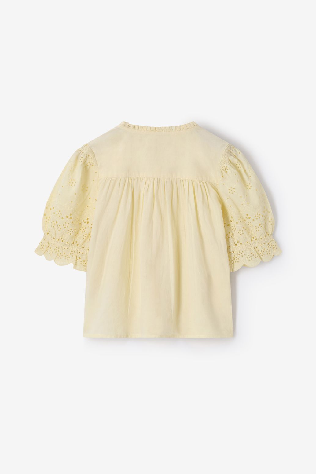 Blouse avec broderie - jaune clair