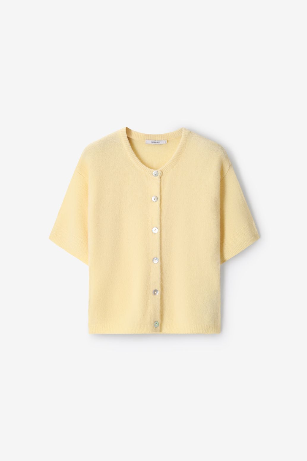 Lichtgeel gebreid vest