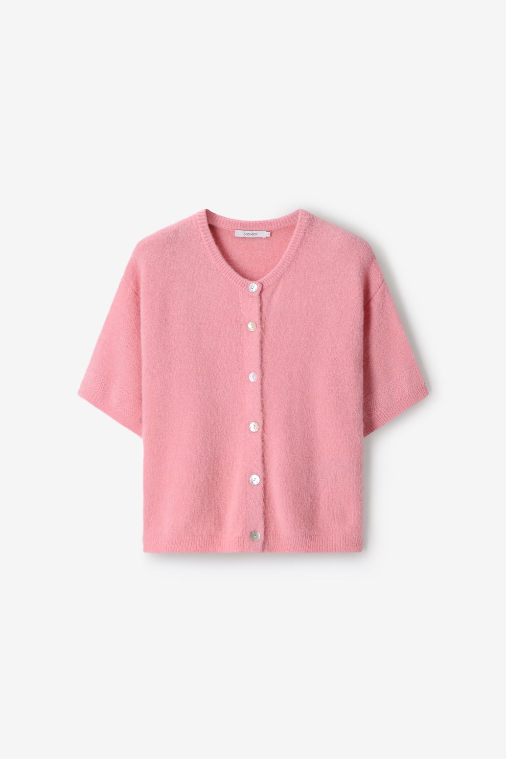 Lichtroze gebreid vest