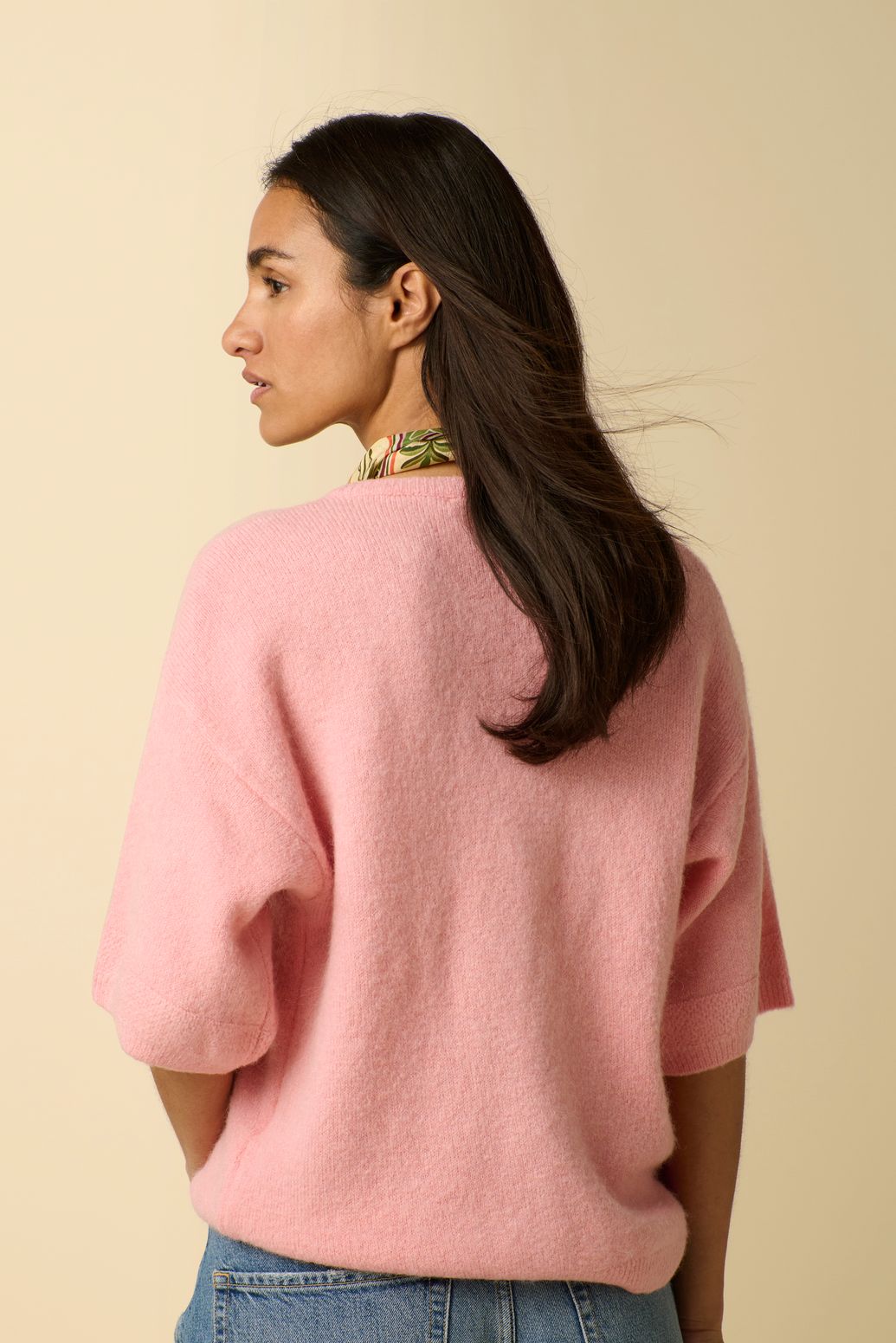 Gilet tricoté - rose clair