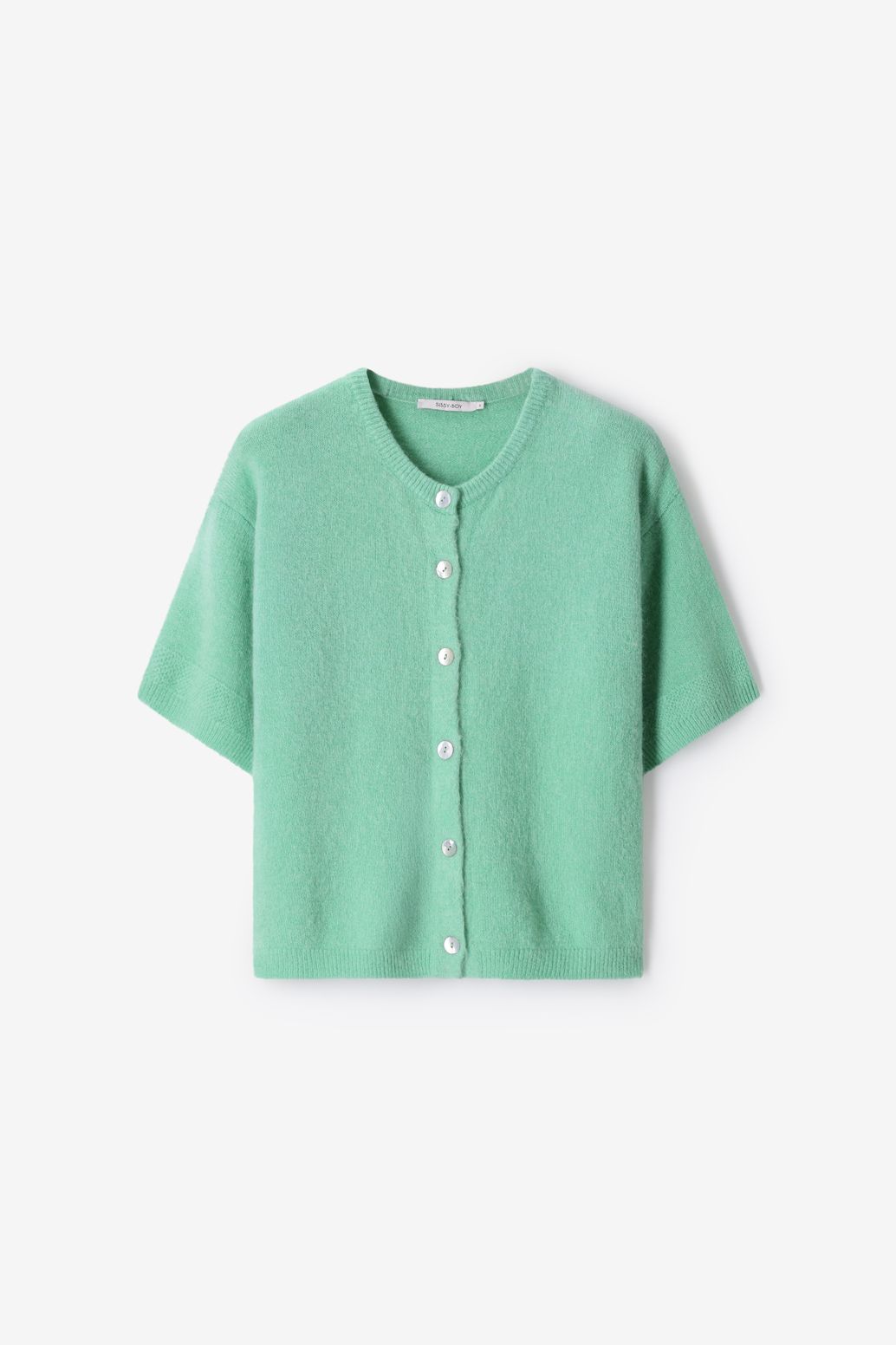 Lichtgroen gebreid vest