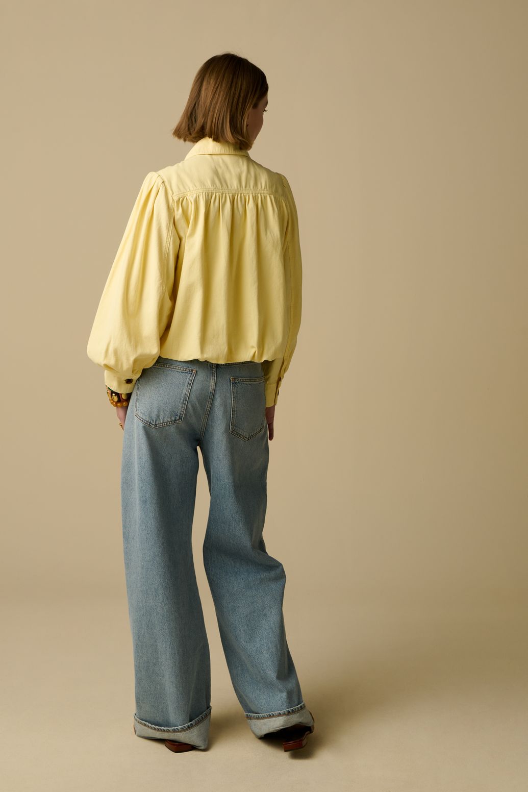 Veste avec manches ballon - jaune