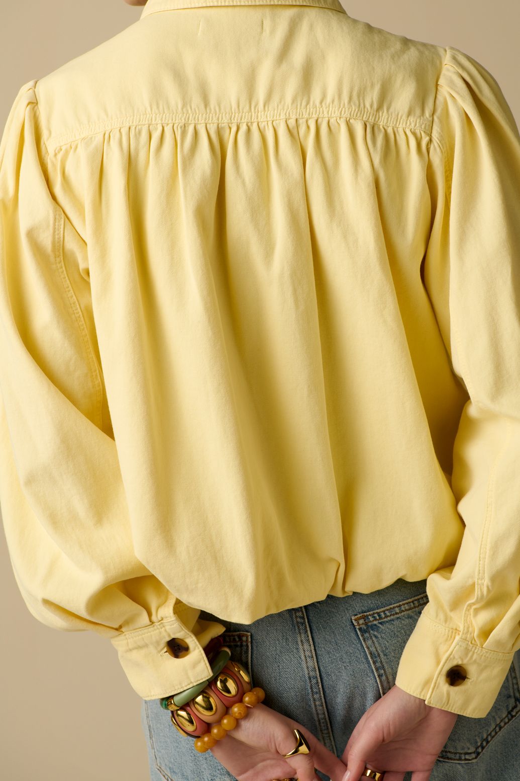 Veste avec manches ballon - jaune