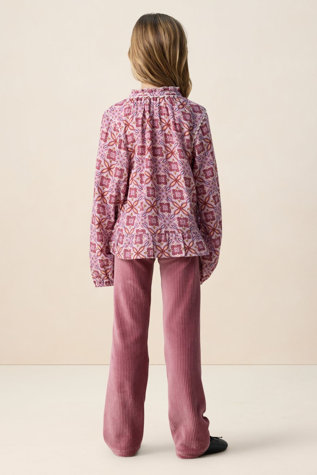 Legging côtelé droit - rose