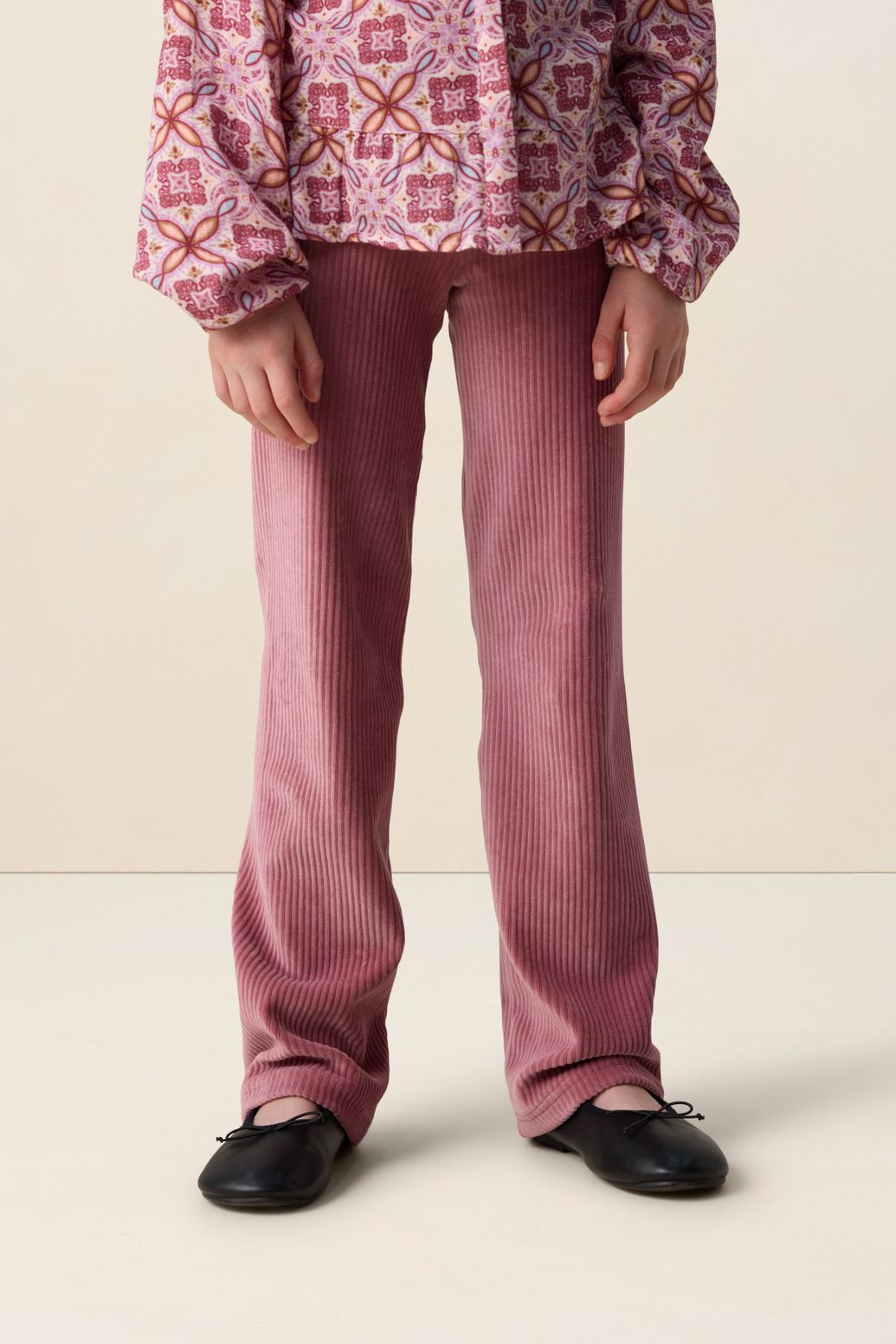 Legging côtelé droit - rose