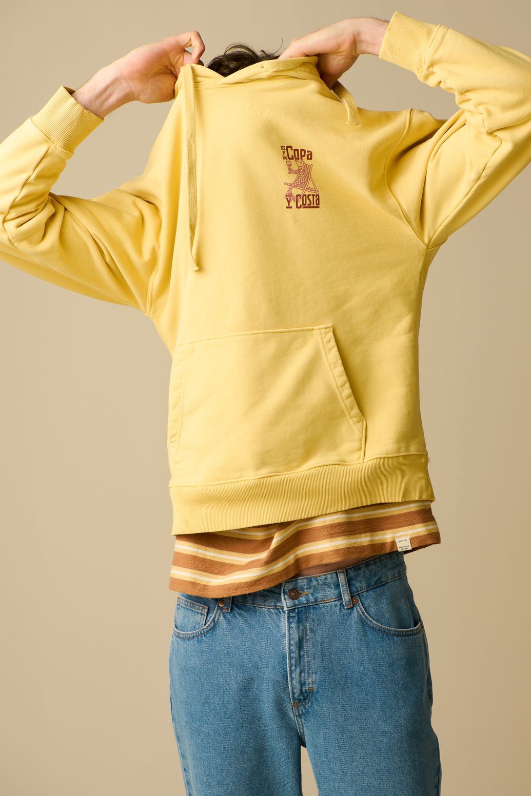 Hoodie mit Artwork-Print - gelb