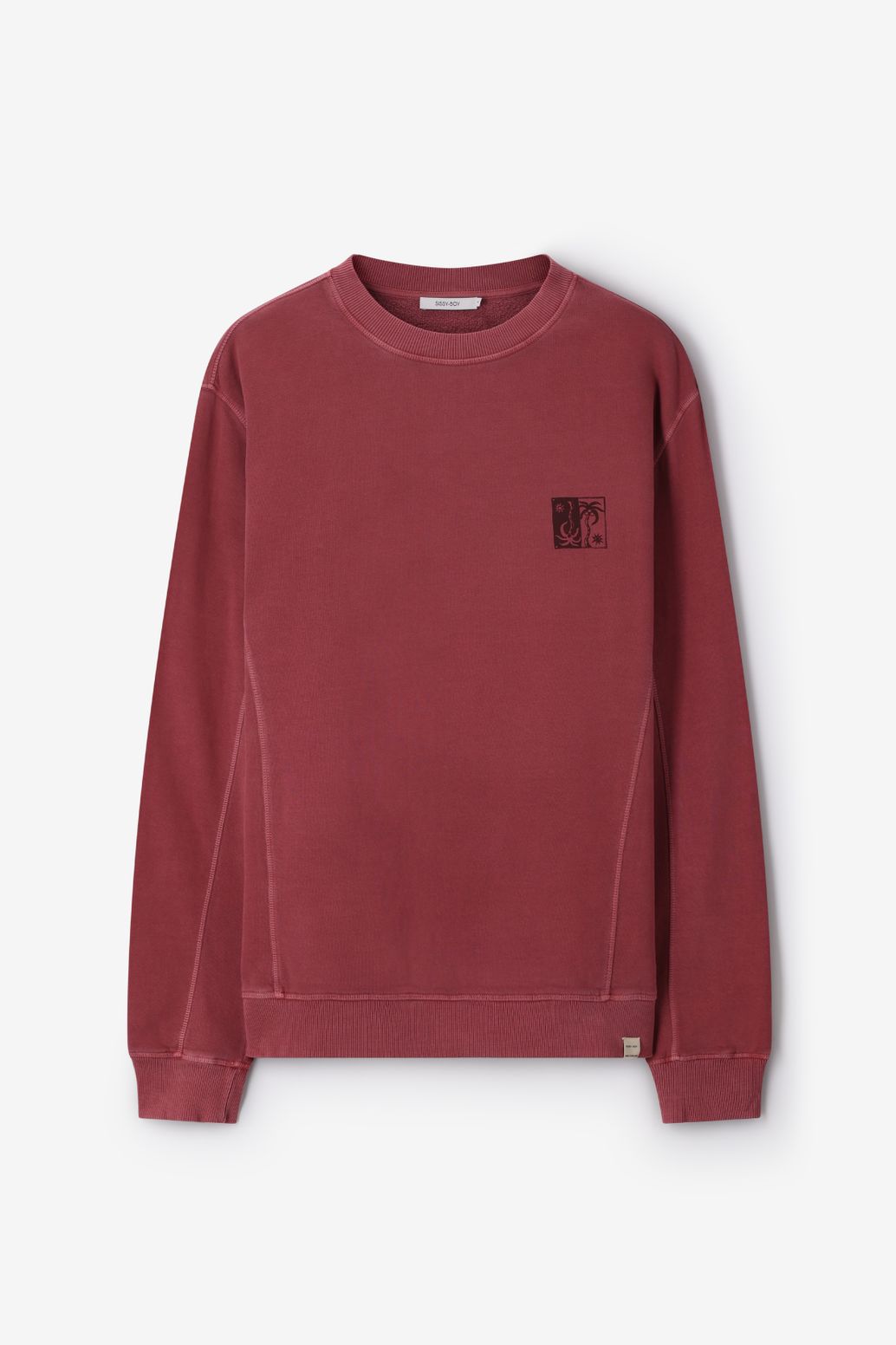 Sweater mit Artwork-Print - dunkelrot