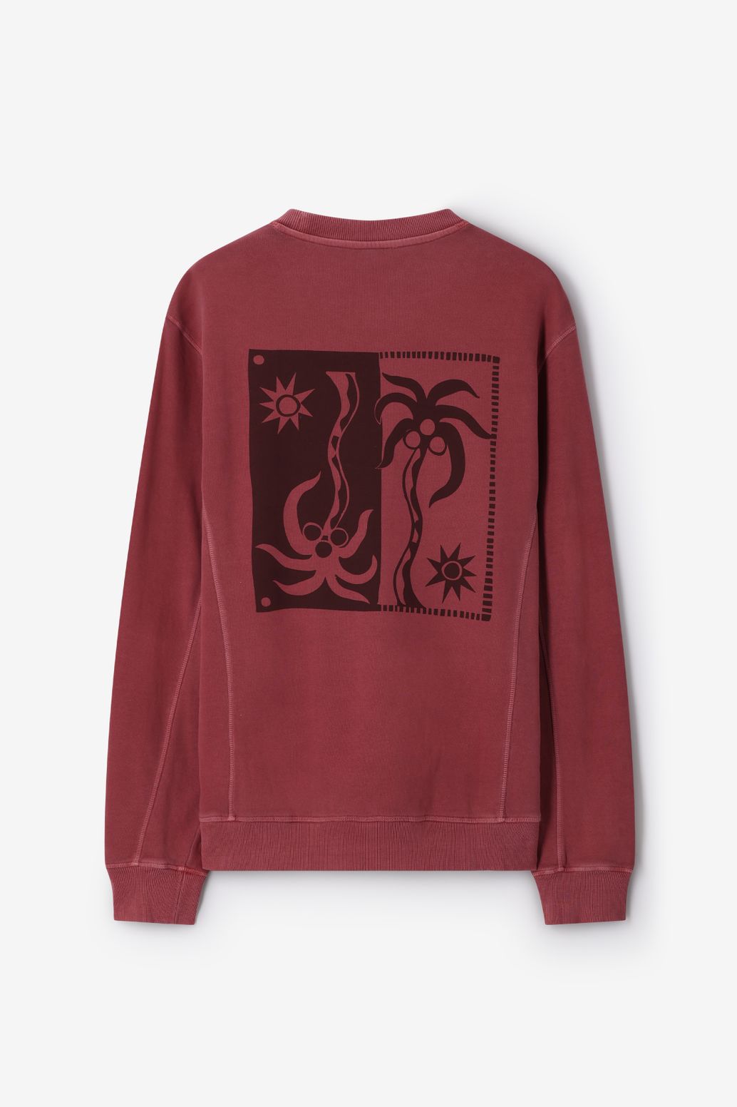 Sweat avec illustration - rouge foncé