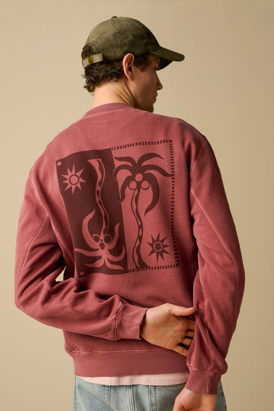 Sweat avec illustration - rouge foncé