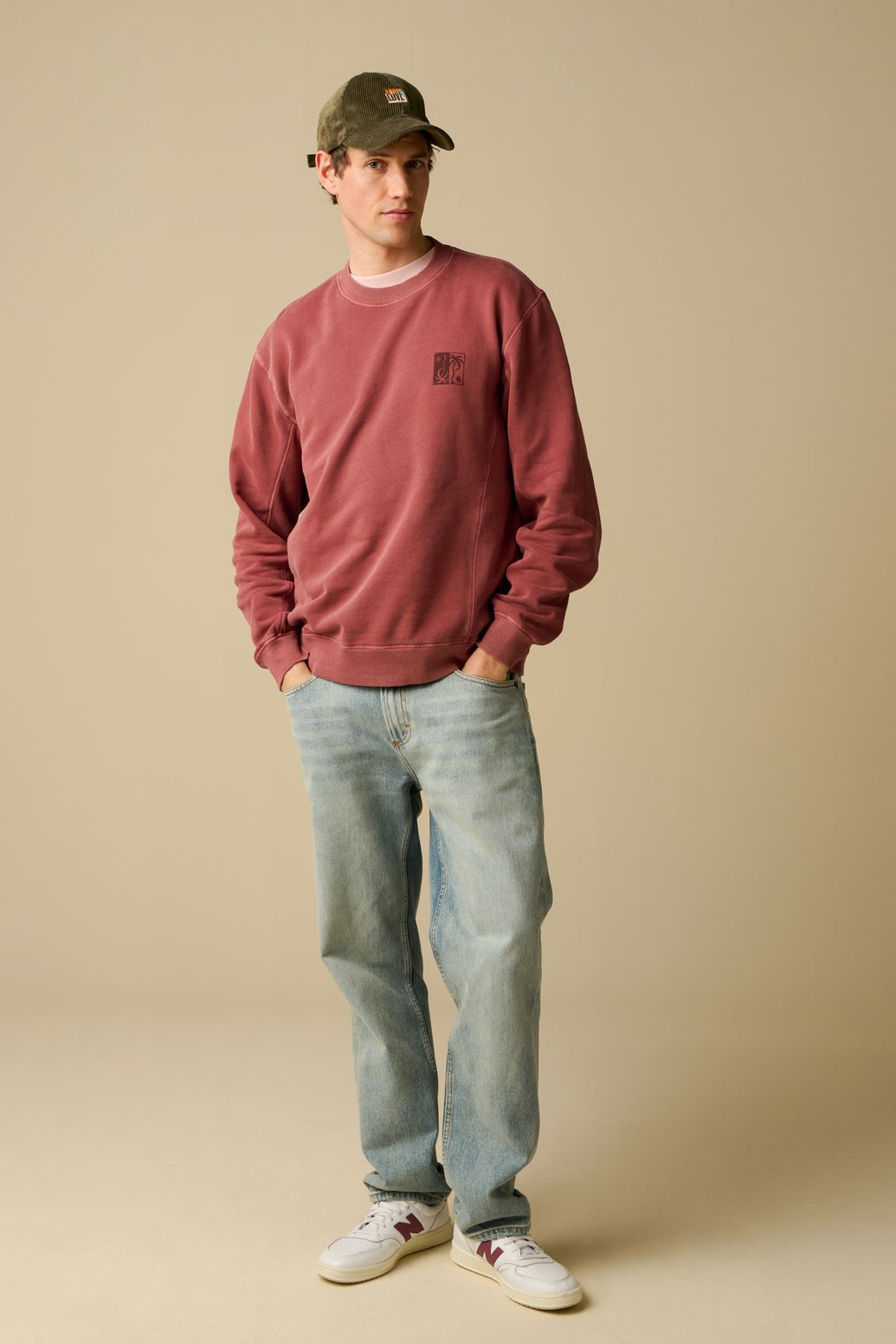 Sweater mit Artwork-Print - dunkelrot