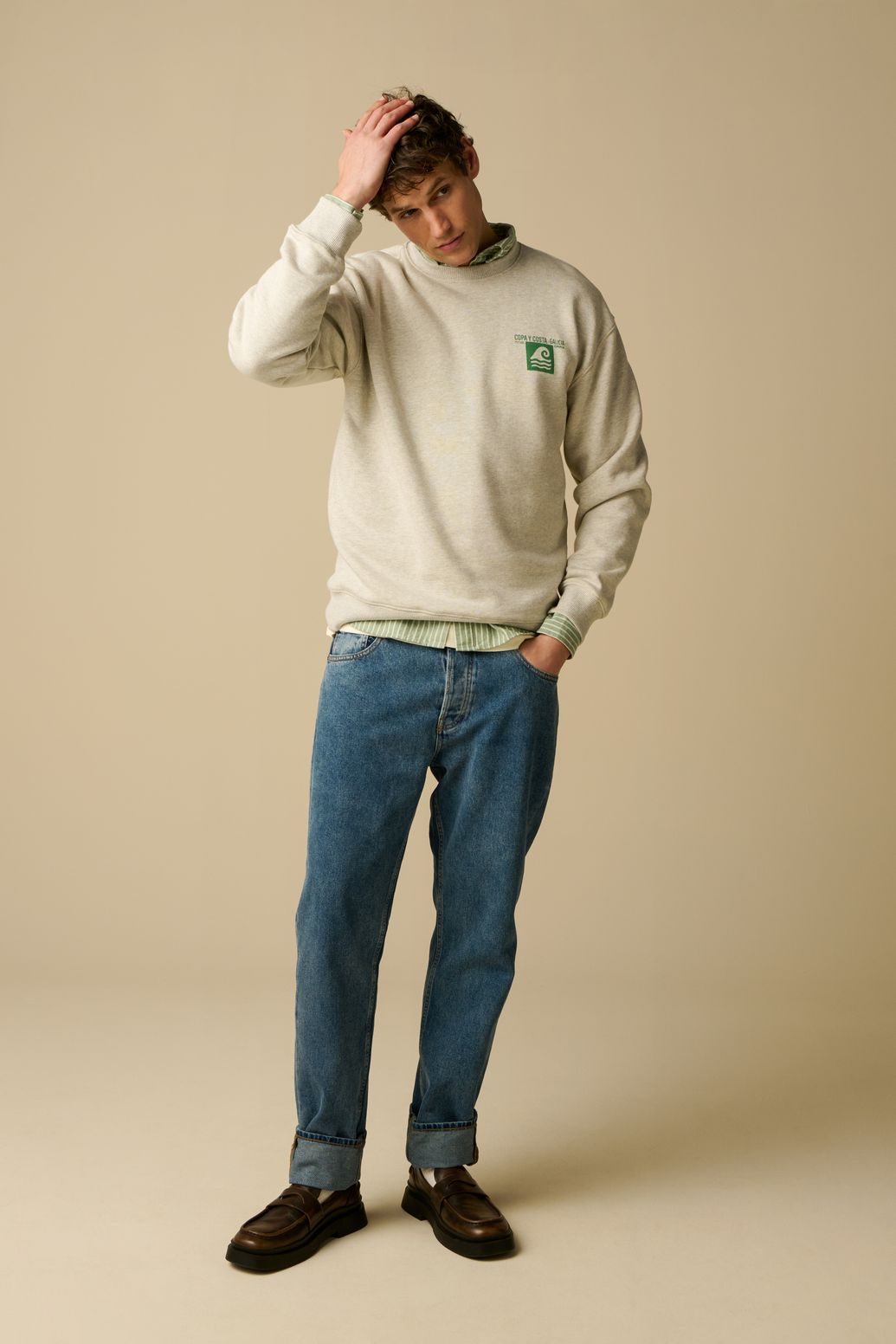 Sweater mit Artwork-Print - grau