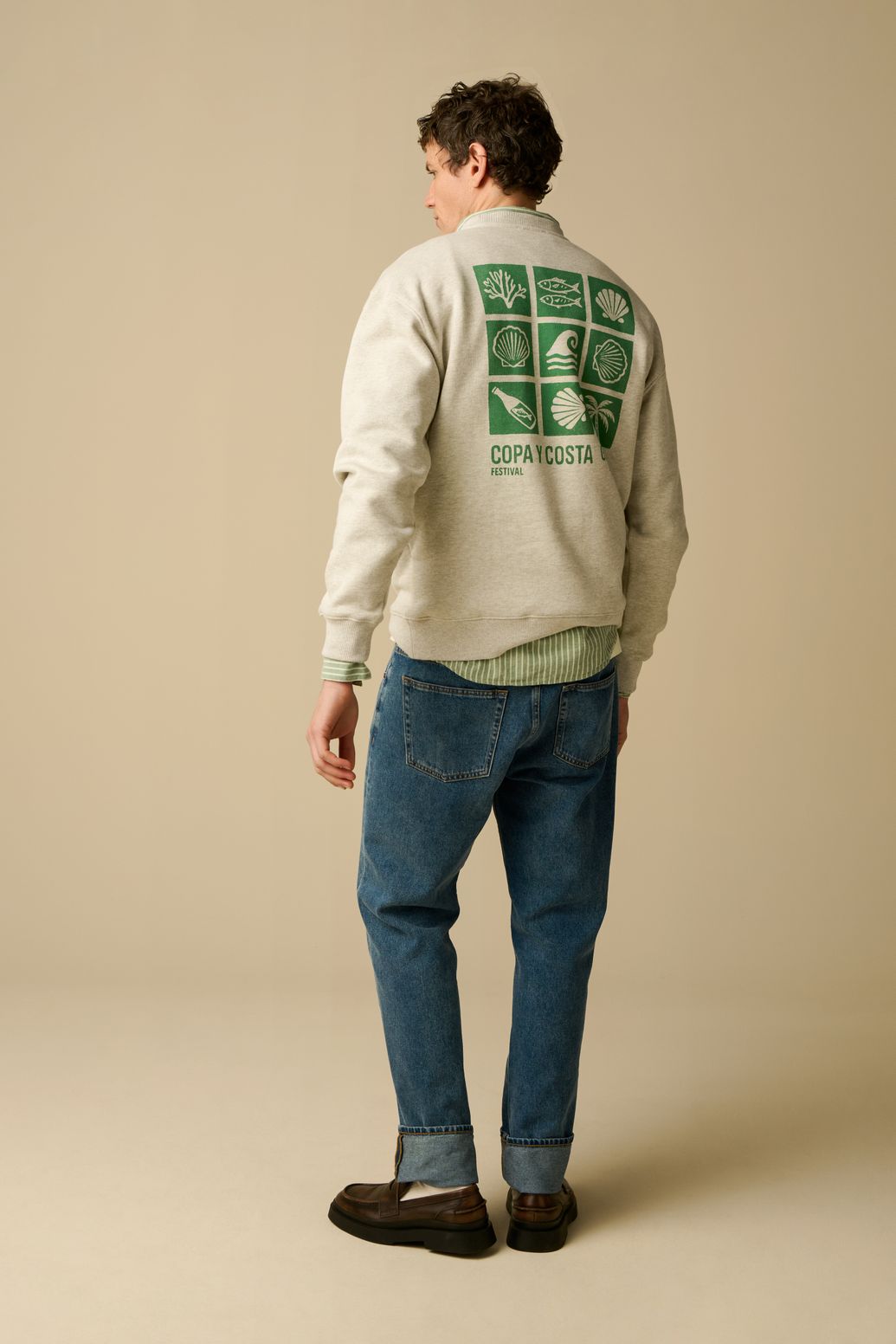 Sweater mit Artwork-Print - grau