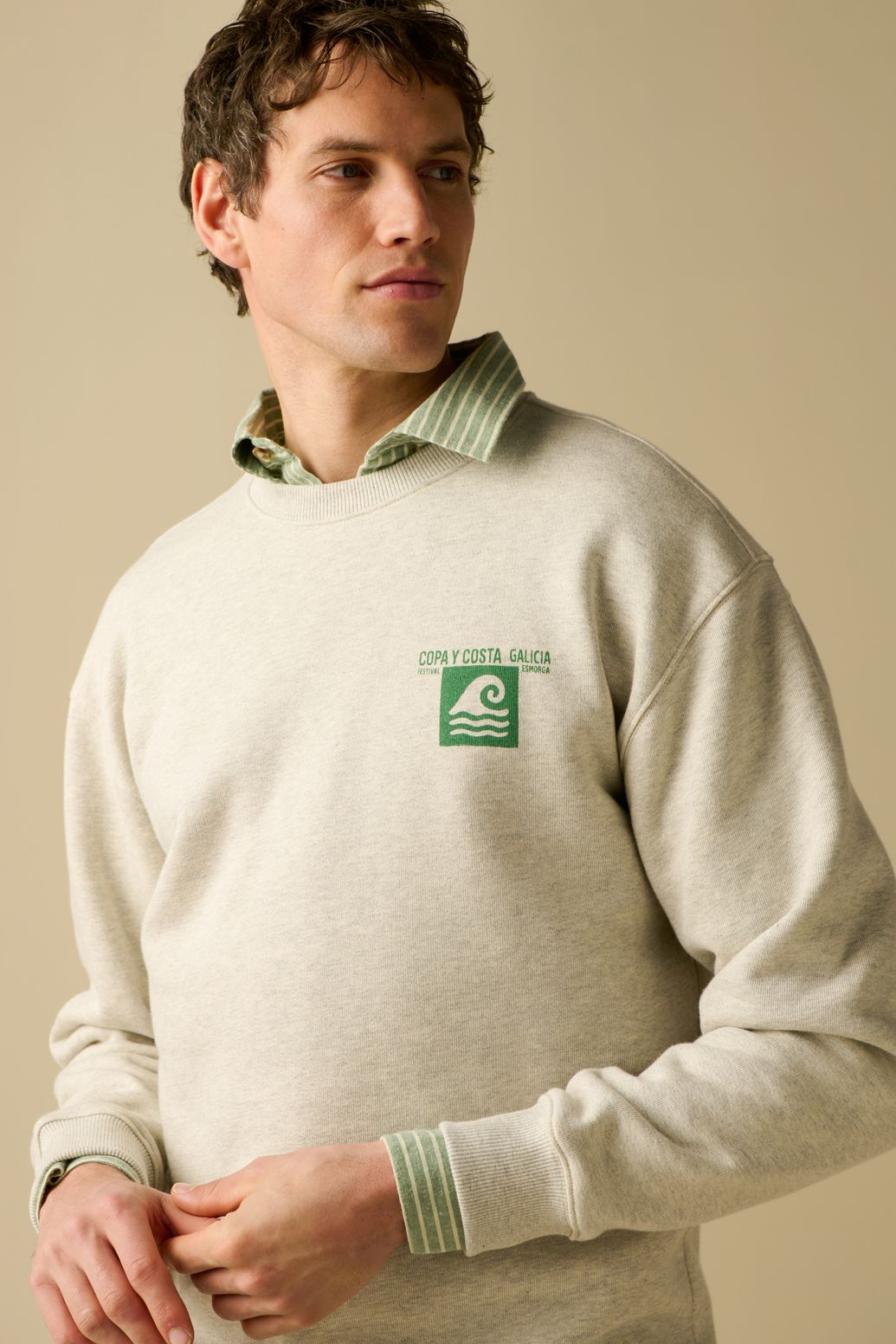 Sweater mit Artwork-Print - grau