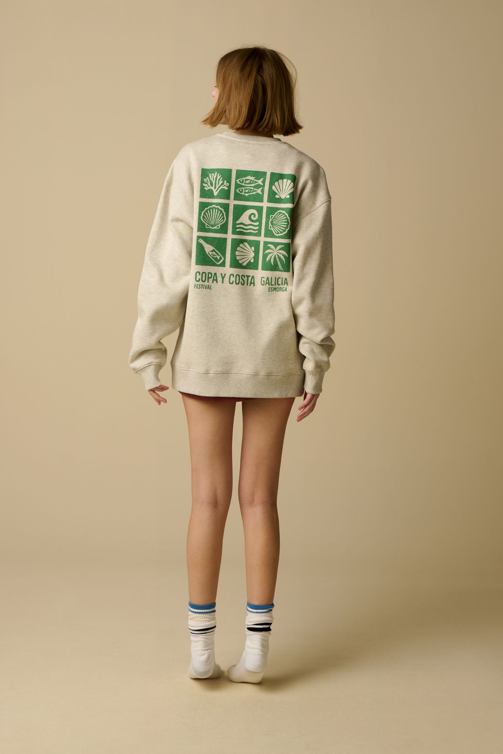 Sweater mit Artwork-Print - grau