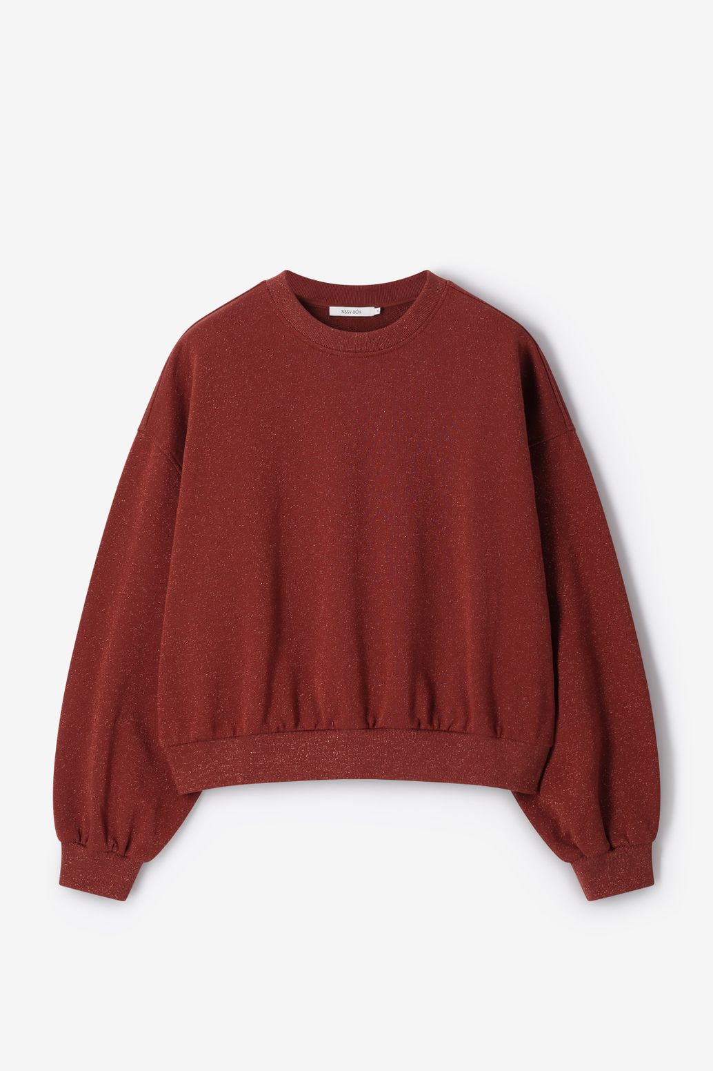 Donkerrode lurex sweater