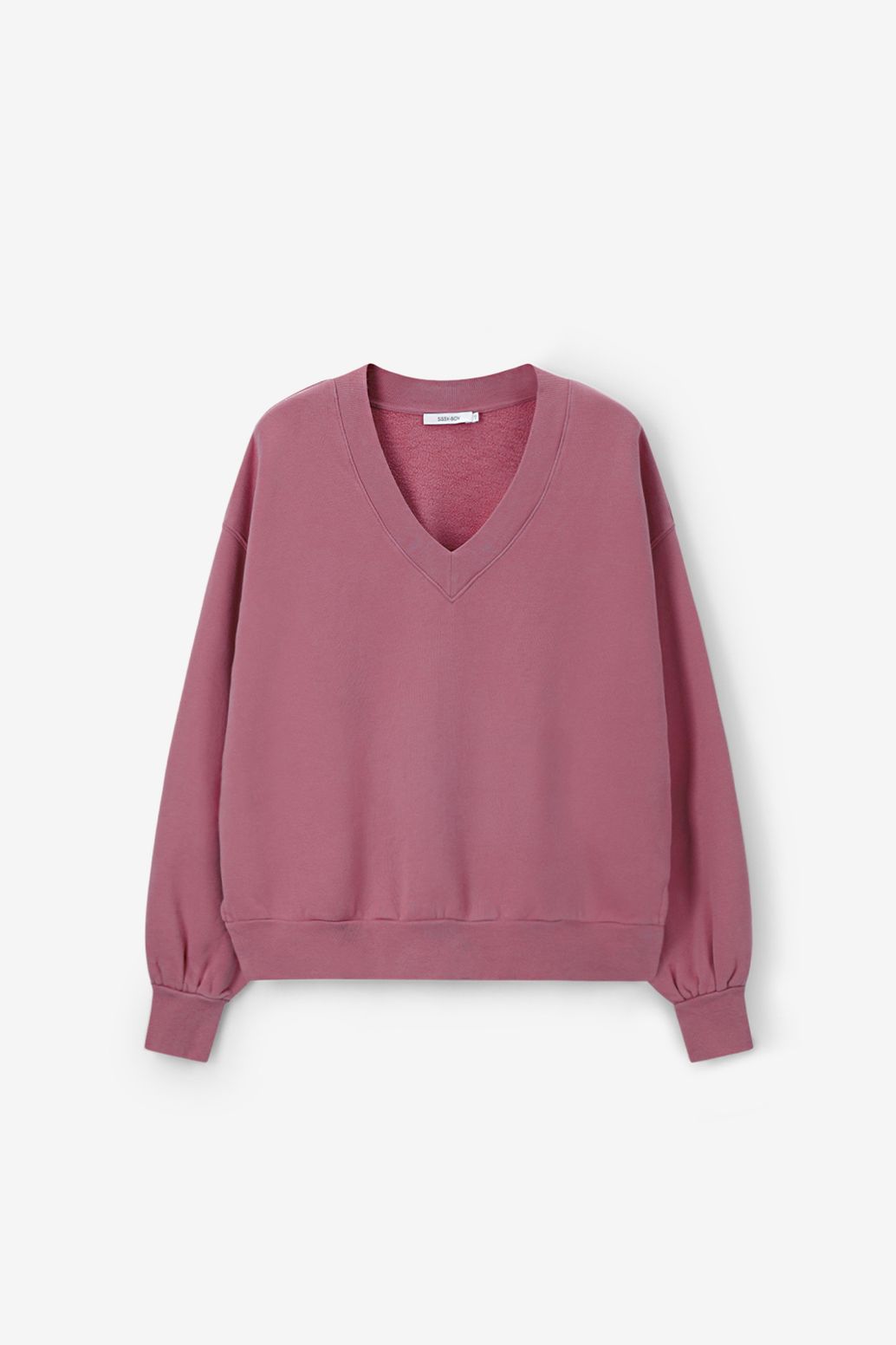 Donkerroze v-hals sweater