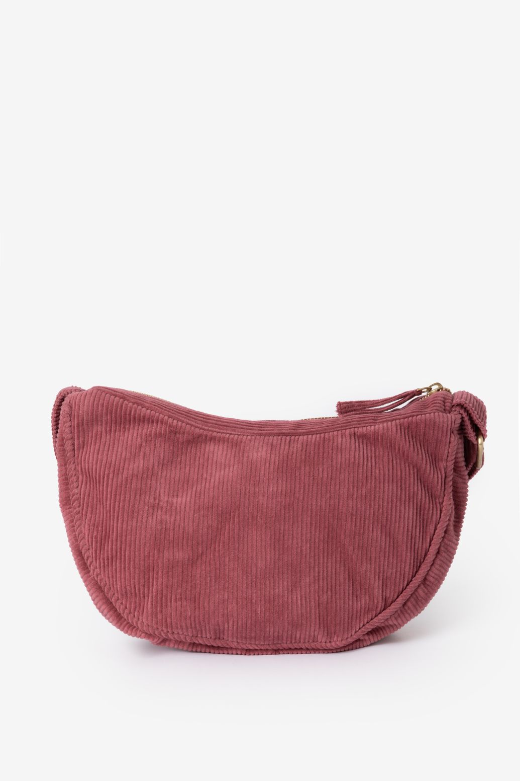 Donkerroze corduroy crossbody tas