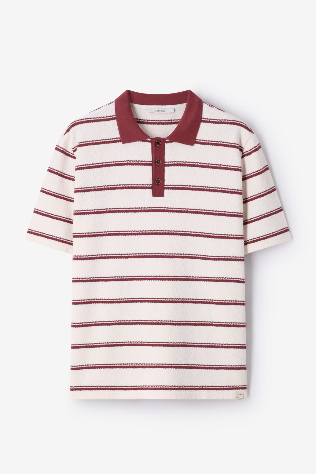 Gestreiftes Polo - dunkelrot