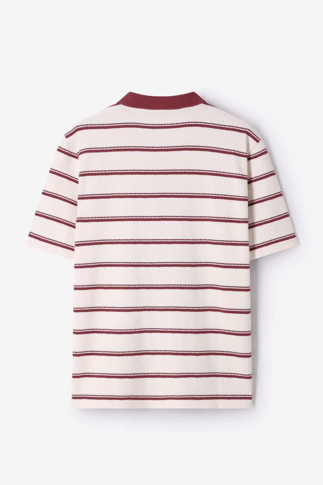 Gestreiftes Polo - dunkelrot