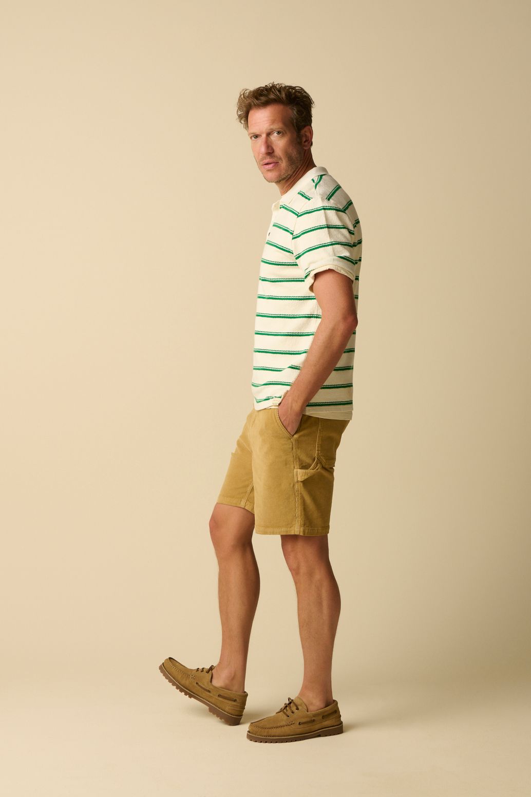 Gestreiftes Polo - dunkelgrün