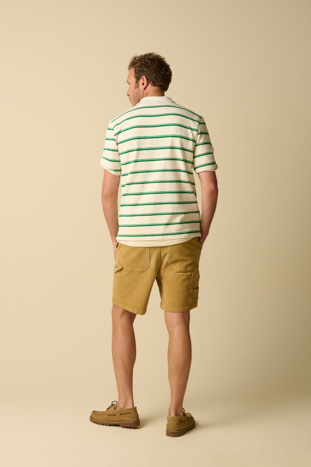 Gestreiftes Polo - dunkelgrün