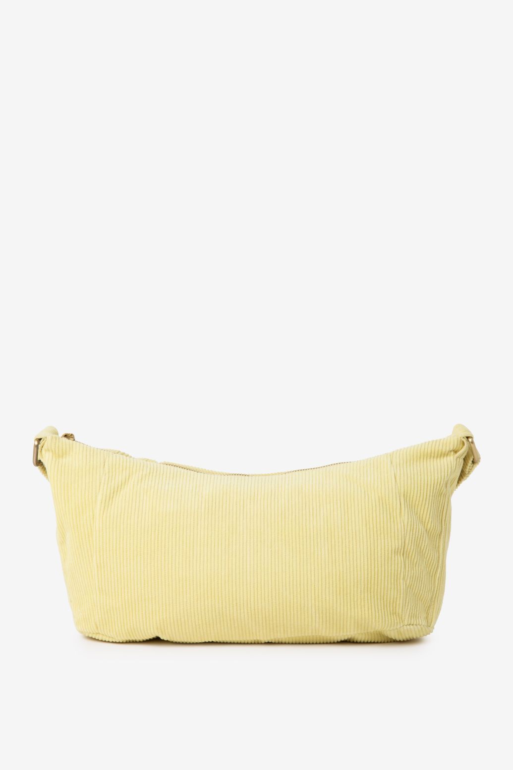 Lichtgele corduroy crossbody tas