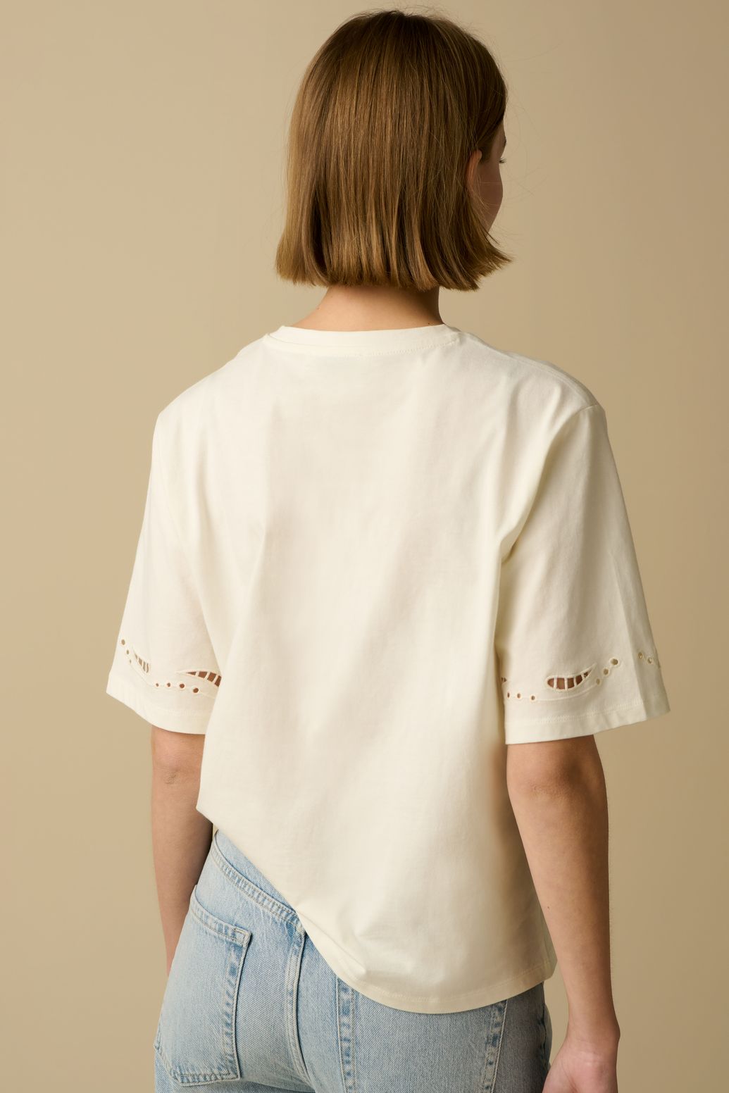 Wit T-shirt met embroidery